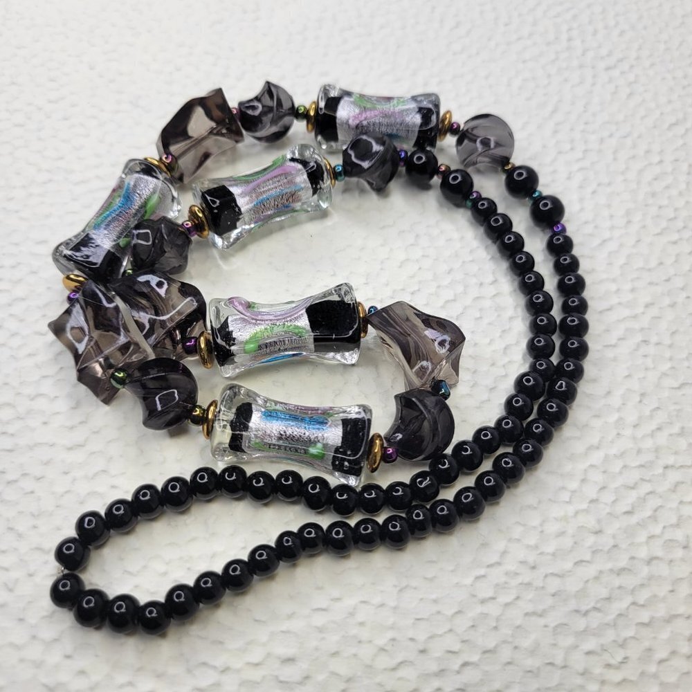 BLACK Bead Necklace Casual Boho Summer Fashion Trendy Necklace